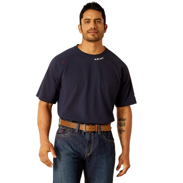 ariat-mens-fr-baselayer-t-shirt-navy-front-workwear-wearhouse-work-boots-apparel-safety-gear
