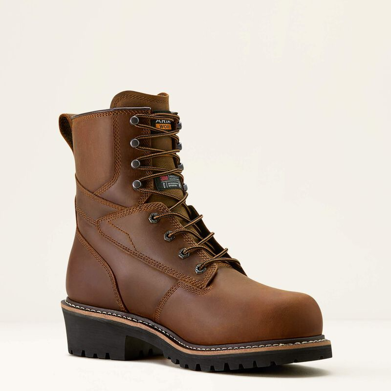 Ariat Men's Logger Shock Shield 8" Waterproof Composite Toe Work Boot