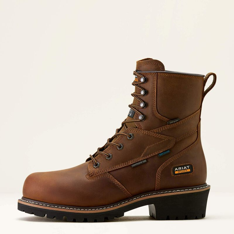 Ariat Men's Logger Shock Shield 8" Waterproof Composite Toe Work Boot