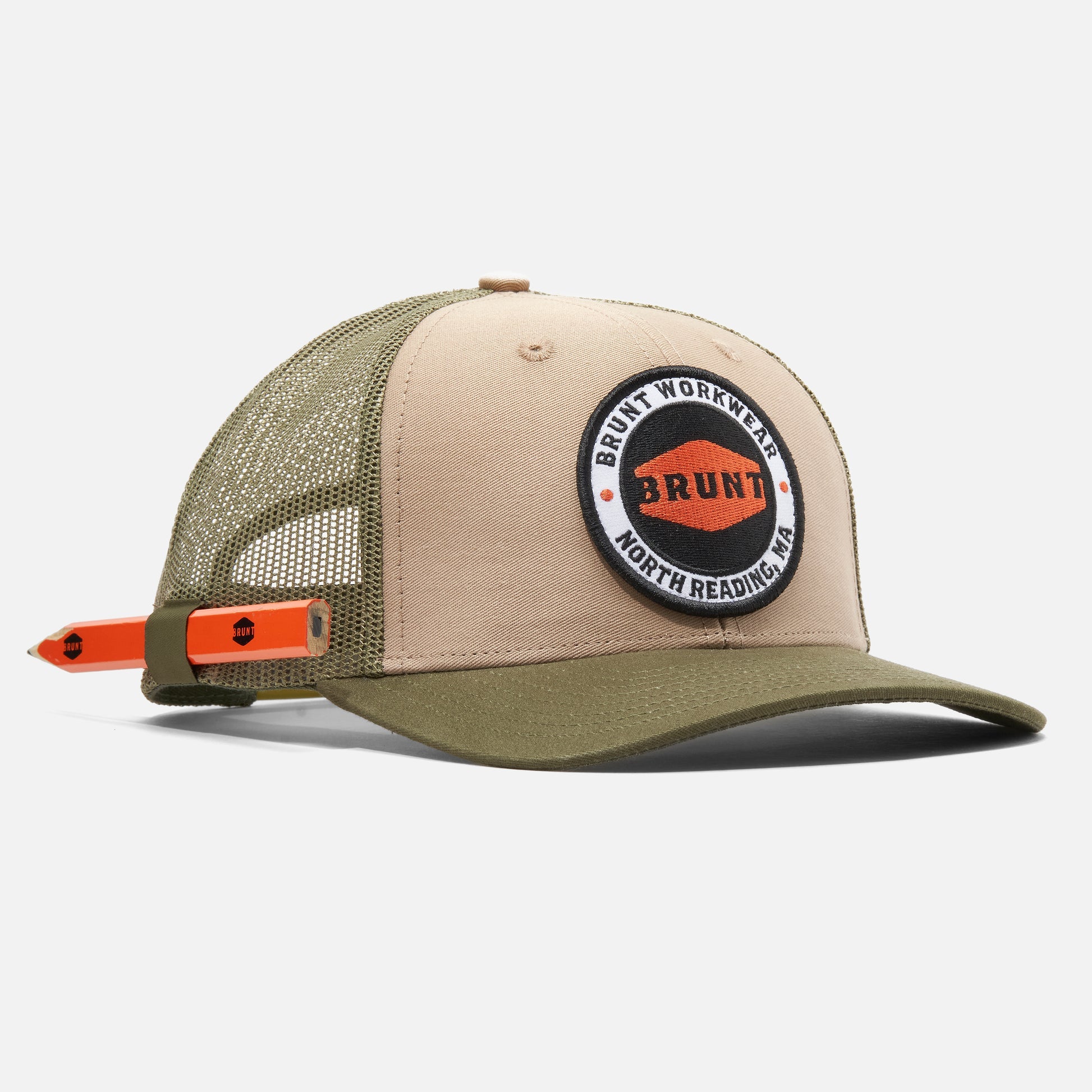 BRUNT Curved Brim Snapback | Work Hat with Pencil Holder