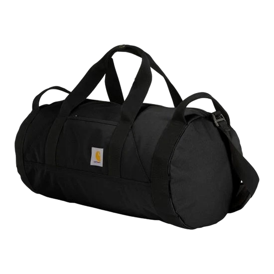 carhartt-25l-classic-round-duffel-black-front-black-workwear-wearhouse-work-boots-apparel-safety-gear
