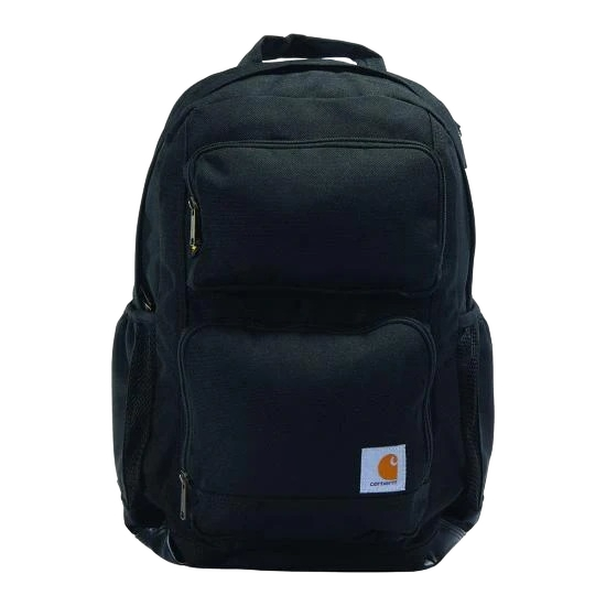 carhartt-28l-dual-compartment-backpack-black-front-workwear-wearhouse-work-boots-apparel-safety-gear
