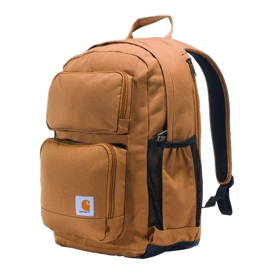 carhartt-28l-dual-compartment-backpack-front-carhartt-brown-workwear-wearhouse-work-boots-apparel-safety-gear
