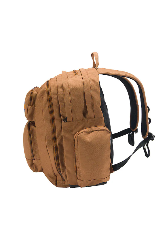 carhartt-35l-triple-compartment-backpack-brown-left-workwear-wearhouse-work-boots-apparel-safety-gear
