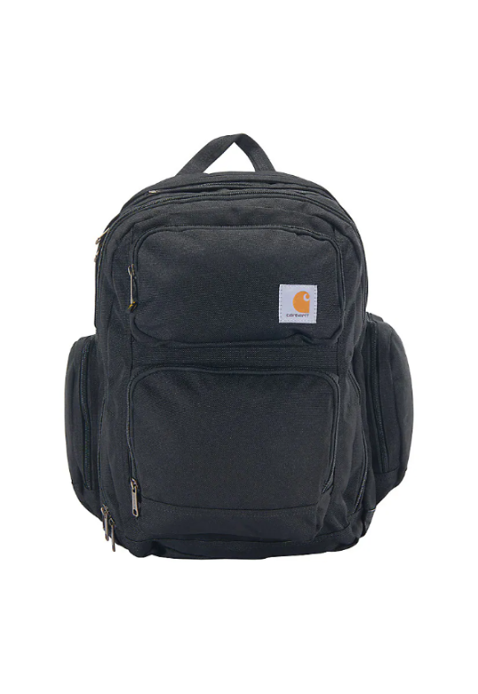 carhartt-35l-triple-compartment-backpack-front-black-workwear-wearhouse-work-boots-apparel-safety-gear
