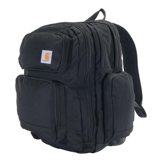carhartt-35l-triple-compartment-backpack-left-black-workwear-wearhouse-work-boots-apparel-safety-gear
