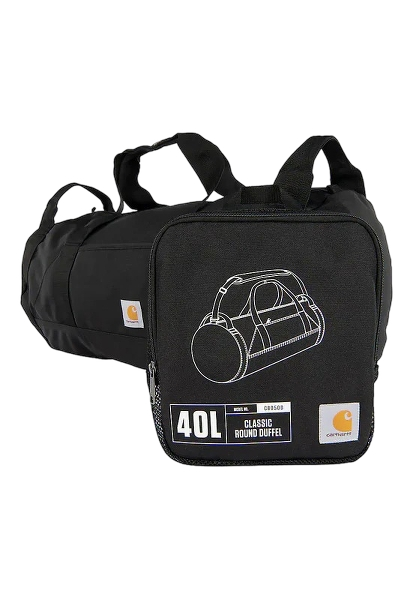 carhartt-40l-classic-round-duffel-case-black-workwear-wearhouse-work-boots-apparel-safety-gear
