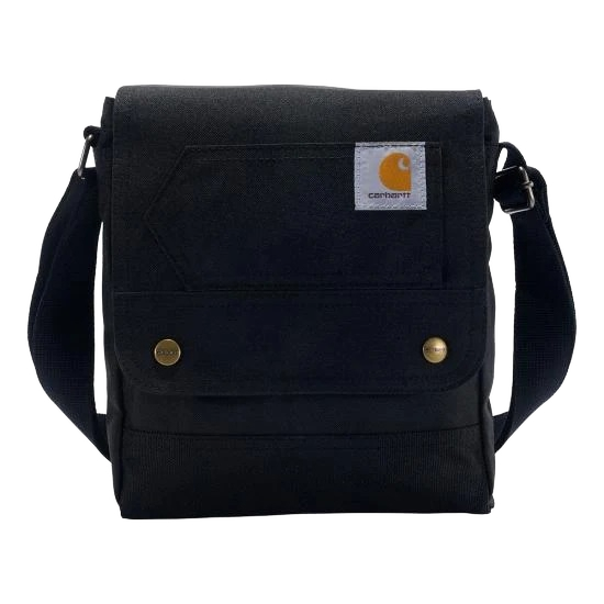 carhartt-crossbody-snap-bag-blsck-front-workwear-wearhouse-work-boots-apparel-safety-gear
