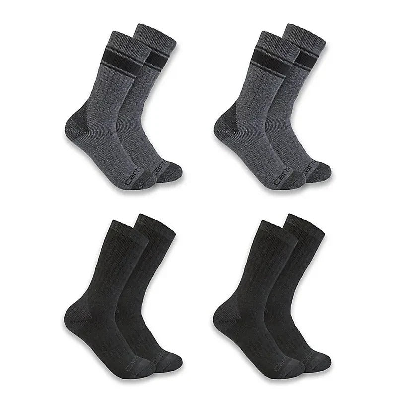 carhartt-heavyweight-crew-sock-4-pack-carbon-heather-workwear-wearhouse-work-boots-apparel-safety-gear
