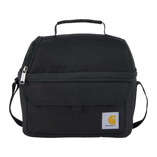 carhartt-insulated-12-can-two-compartment-lunch-cooler-black-workwear-wearhouse-work-boots-apparel-safety-gear
