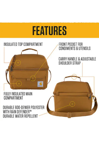carhartt-insulated-12-can-two-compartment-lunch-cooler-features-workwear-wearhouse-work-boots-apparel-safety-gear

