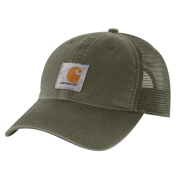 carhartt-mens-canvas-mesh-back-cap-basil-workwear-wearhouse-work-boots-apparel-safety-gear
