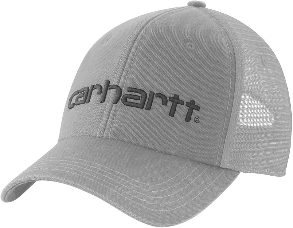 carhartt-mens-canvas-mesh-back-logo-graphic-cap-asphalt-workwear-wearhouse-work-boots-apparel-safety-gear
