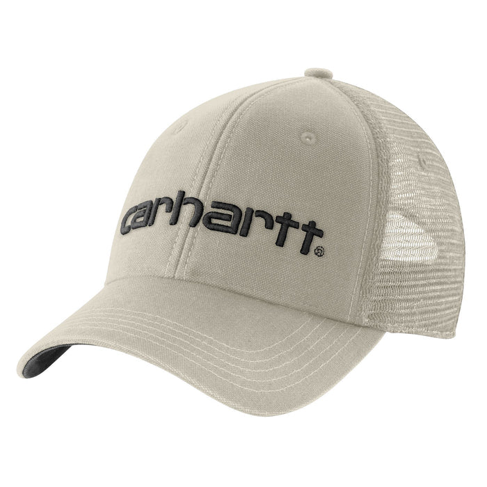 carhartt-mens-canvas-mesh-back-logo-graphic-cap-cobblestone-workwear-wearhouse-work-boots-apparel-safety-gear
