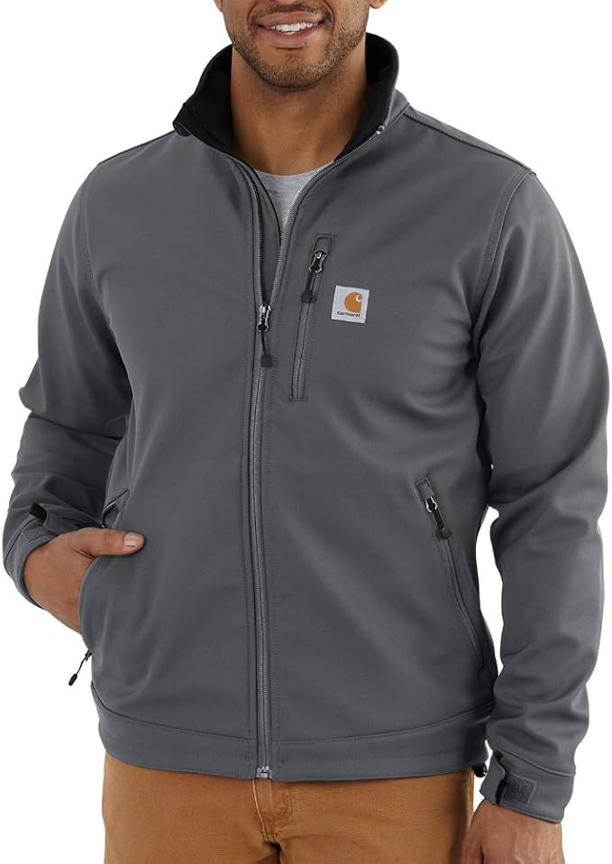 carhartt-mens-crowley-softshell-jacket-charcoal-front-workwear-wearhouse-work-boots-apparel-safety-gear
