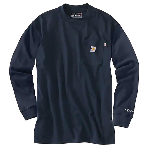 carhartt-mens-flame-resistant-cotton-long-sleeve-t-shirt-dark-navy-workwear-wearhouse-work-boots-apparel-safety-gear

