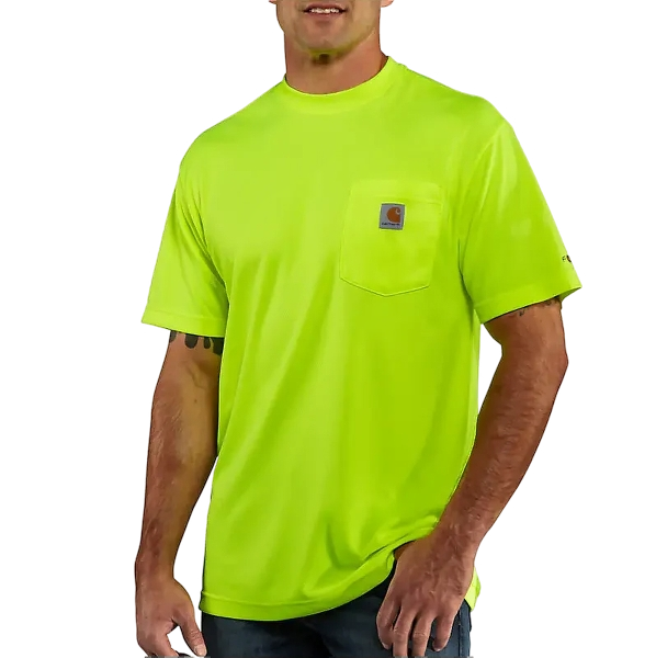 carhartt-mens-force-color-enhanced-t-shirt-brite-yellow-workwear-wearhouse-work-boots-apparel-safety-gear
