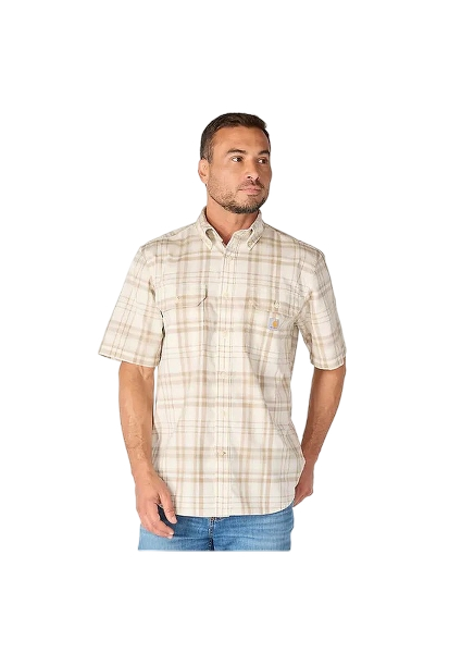 carhartt-mens-fort-loose-fit-ss-plaid-shirt-front-eggshell-workwear-wearhouse-work-boots-apparel-safety-gear
