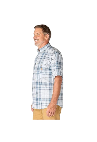 carhartt-mens-fort-loose-fit-ss-plaid-shirt-left-blue-aura-workwear-wearhouse-work-boots-apparel-safety-gear
