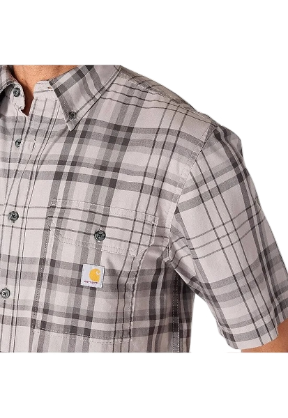 carhartt-mens-fort-loose-fit-ss-plaid-shirt-pocket-carhgartt-grey-workwear-wearhouse-work-boots-apparel-safety-gear
