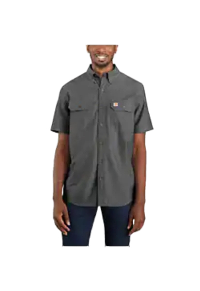 carhartt-mens-fort-loose-ss-shirt-black-chambray-workwear-wearhouse-work-boots-apparel-safety-gear

