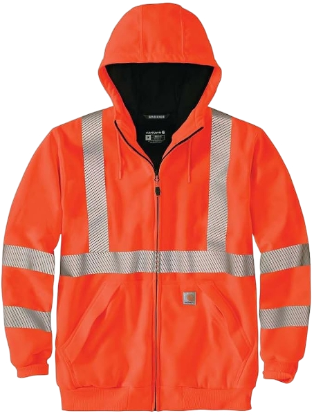 carhartt-mens-hv-thermal-lined-full-zip-class-3-sweatshirt-brite-orange-front-workwear-wearhouse-work-boots-apparel-safety-gear
