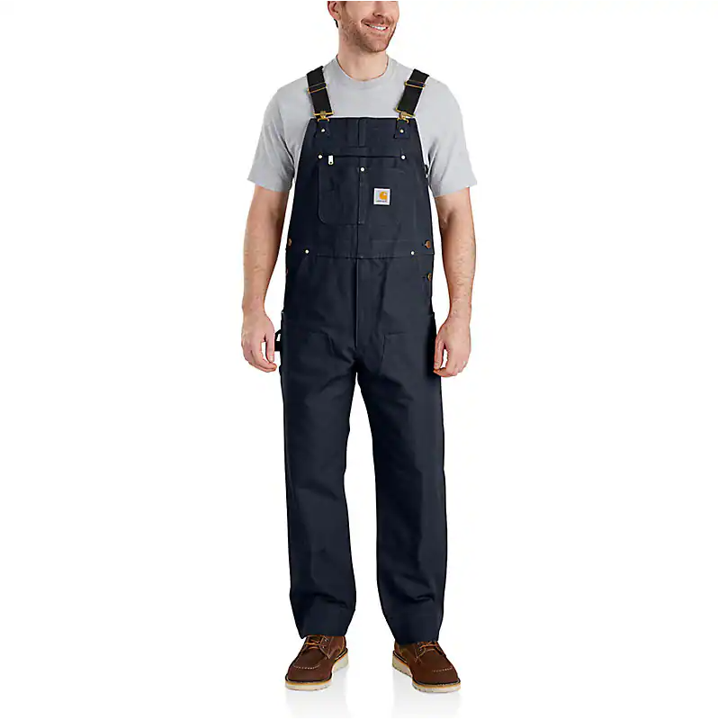 carhartt-mens-iconic-r01-duck-bib-overall-black-front-workwear-wearhouse-work-boots-apparel-safety-gear
