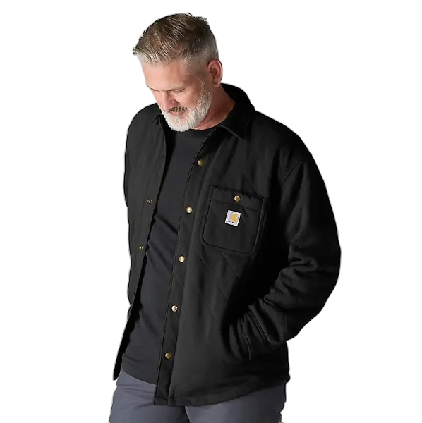 carhartt-mens-loose-fit-heavyweight-quilted-shirt-jac-black-left-workwear-wearhouse-work-boots-apparel-safety-gear
