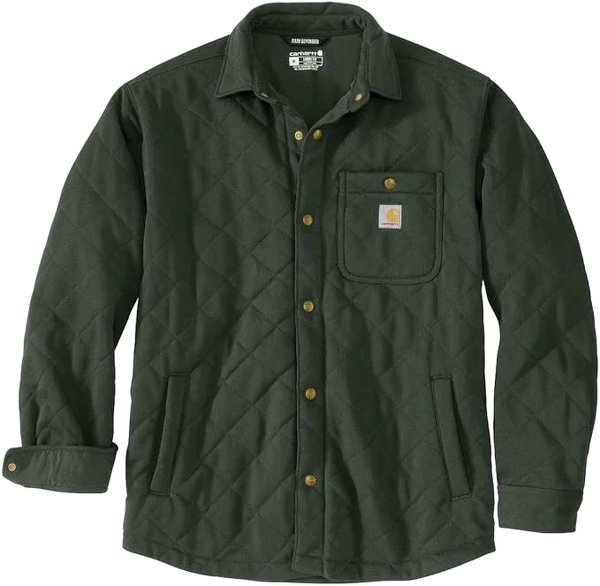 carhartt-mens-loose-fit-heavyweight-quilted-shirt-jac-green--front-workwear-wearhouse-work-boots-apparel-safety-gear
