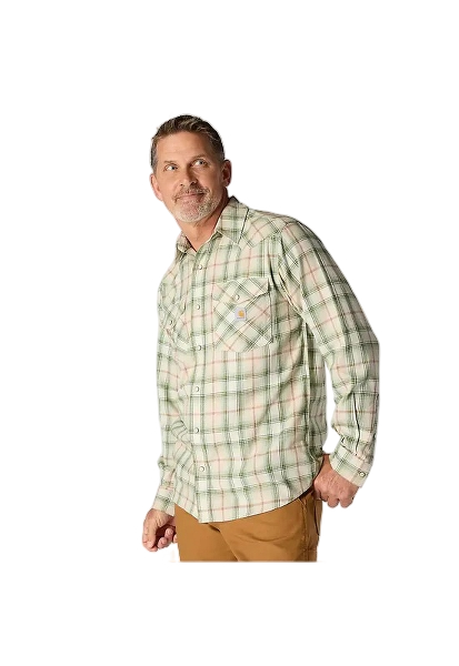 carhartt-mens-montana-rugged-flex-relaxed-fit-lightweight-long-sleeve-snap-front-plaid-shirt-left-oatmilk-workwear-wearhouse-work-boots-apparel-safety-gear
