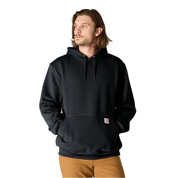 carhartt-mens-rain-defender-paxton-sweatshirt-full-front-black-workwear-wearhouse-work-boots-apparel-safety-gear
