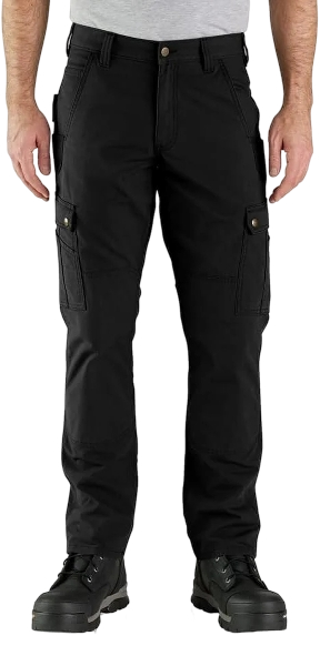 carhartt-mens-relaxed-straight-ripstop-double-front-cargo-pant-front-black-workwear-wearhouse-work-boots-apparel-safety-gear
