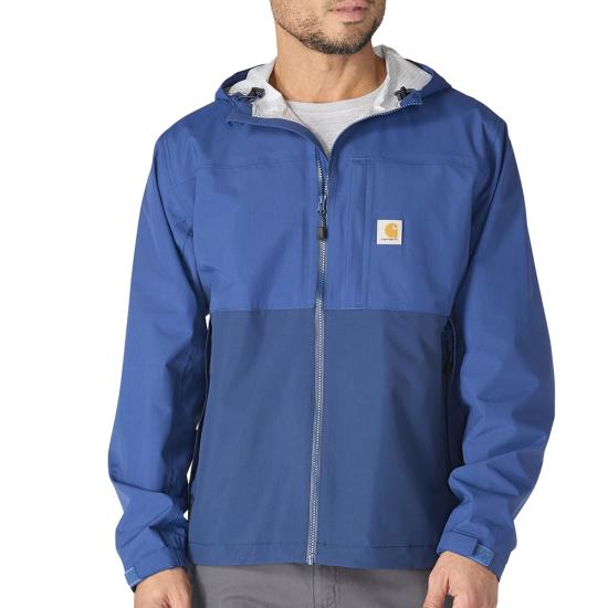 carhartt-mens-storm-defender-waterproof-jacket-front-deep-ocean-workwear-wearhouse-work-boots-apparel-safety-gear
