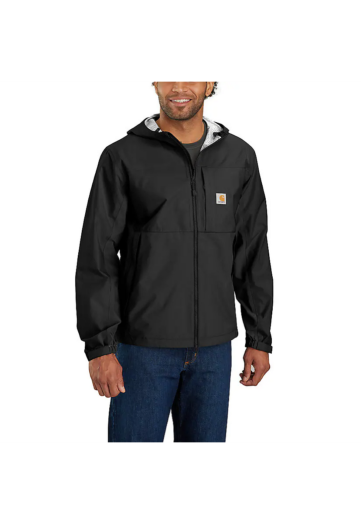 carhartt-mens-storm-defender-waterproof-jacket-full-front-black-workwear-wearhouse-work-boots-apparel-safety-gear
