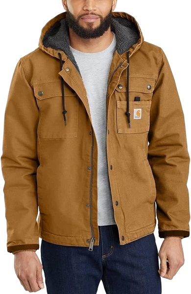 carhartt-mens-washed-duck-bartlett-jacket-brown-front-workwear-wearhouse-work-boots-apparel-safety-gear
