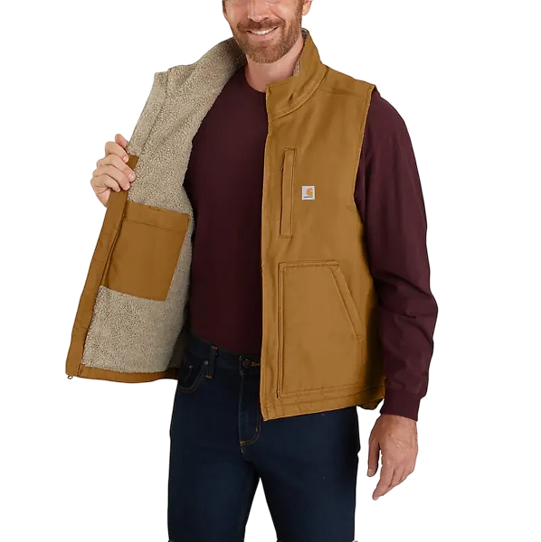 carhartt-mens-washed-duck-mock-neck-vest-brown-left-workwear-wearhouse-work-boots-apparel-safety-gear
