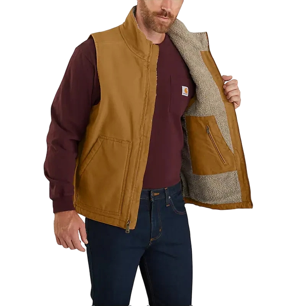 carhartt-mens-washed-duck-mock-neck-vest-brown-right-workwear-wearhouse-work-boots-apparel-safety-gear
