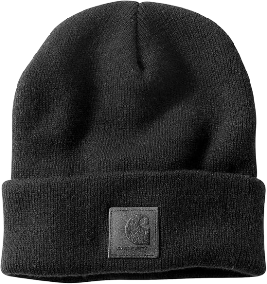 carhartt-tonal-patch-beanie-black-workwear-wearhouse-work-boots-apparel-safety-gear
