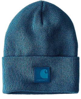 carhartt-tonal-patch-beanie-dark-tranquil-blue-workwear-wearhouse-work-boots-apparel-safety-gear
