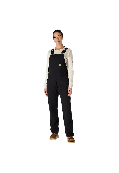 carhartt-womens-ashland-bib-overall-black-front-workwear-wearhouse-work-boots-apparel-safety-gear
