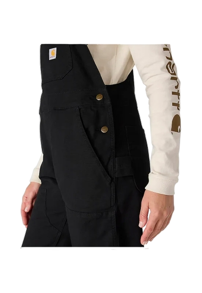 carhartt-womens-ashland-bib-overall-black-left-workwear-wearhouse-work-boots-apparel-safety-gear
