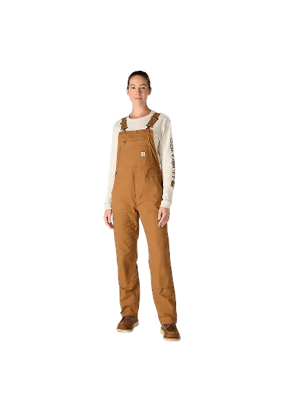 carhartt-womens-ashland-bib-overall-brown-front-workwear-wearhouse-work-boots-apparel-safety-gear

