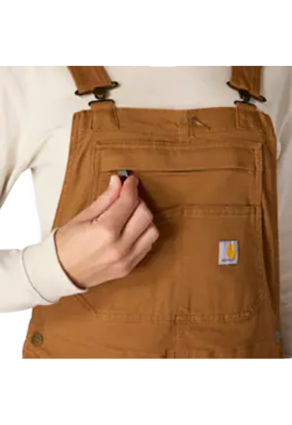 carhartt-womens-ashland-bib-overall-brown-pocket-workwear-wearhouse-work-boots-apparel-safety-gear
