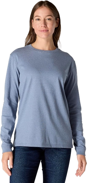 carhartt-womens-dearborn-loose-ls-logo-t-shirt-light-faded-navy-heather-front-workwear-wearhouse-work-boots-apparel-safety-gear

