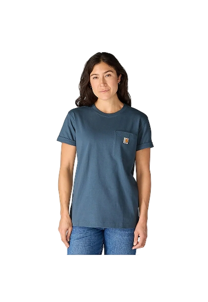 carhartt-womens-dearborn-rosie-loose-t-shirt-iron-blue-front-workwear-wearhouse-work-boots-apparel-safety-gear
