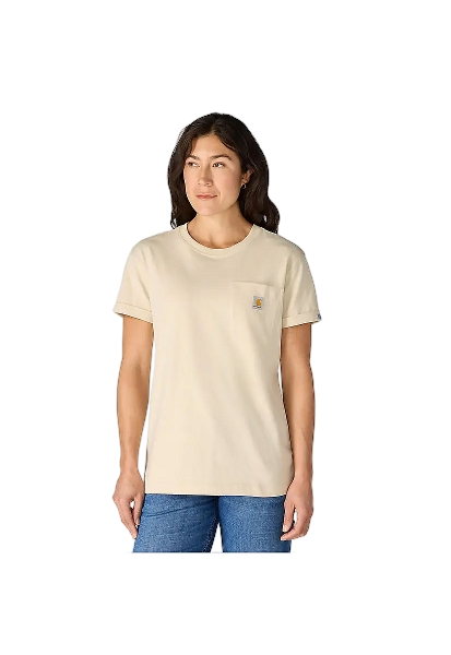 carhartt-womens-dearborn-rosie-loose-t-shirt-oatmilk-front-workwear-wearhouse-work-boots-apparel-safety-gear
