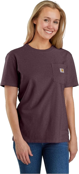 carhartt-womens-iconic-k87-pocket-t-shirt-front-blackberry-workwear-wearhouse-work-boots-apparel-safety-gear
