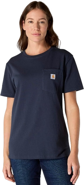carhartt-womens-iconic-k87-pocket-t-shirt-front-navy-workwear-wearhouse-work-boots-apparel-safety-gear
