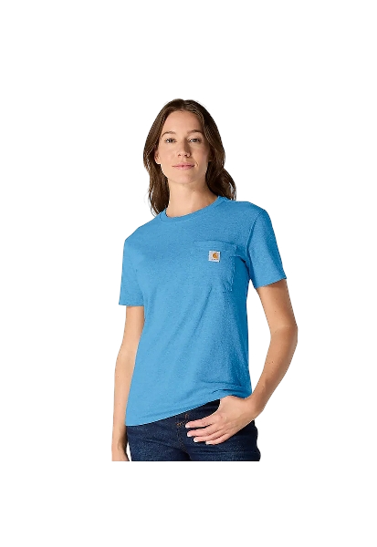 carhartt-womens-iconic-k87-pocket-t-shirt-tranquil-blue-heather-front-workwear-wearhouse-work-boots-apparel-safety-gear
