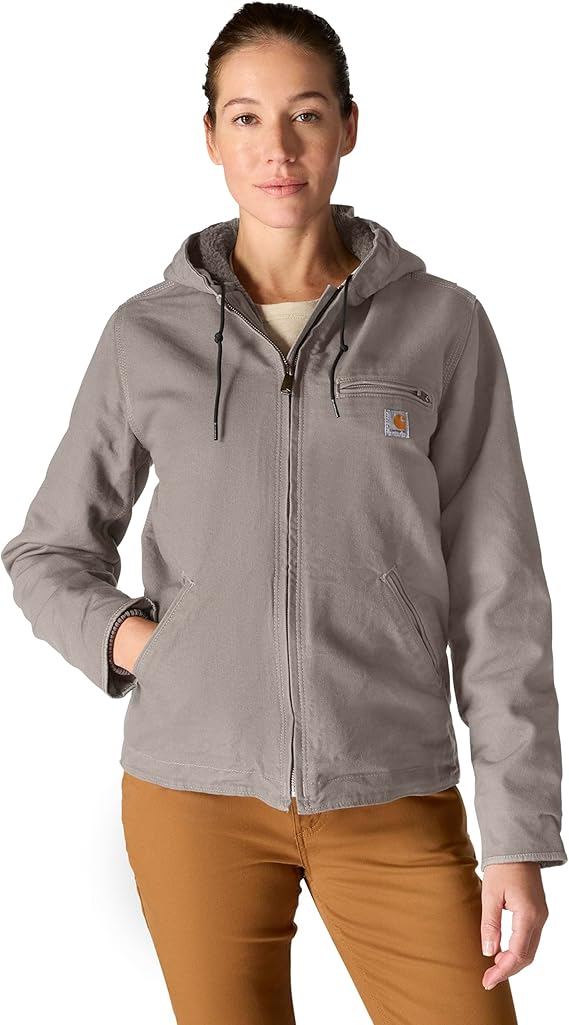 carhartt-womens-iconic-washed-duck-sierra-jacket-front-taupe-grey-workwear-wearhouse-work-boots-apparel-safety-gear
